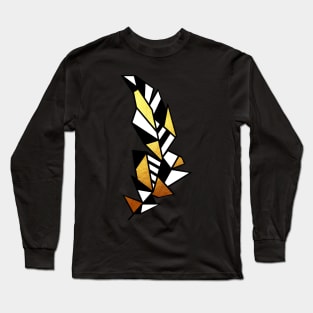 Gold Geometric Feather Long Sleeve T-Shirt